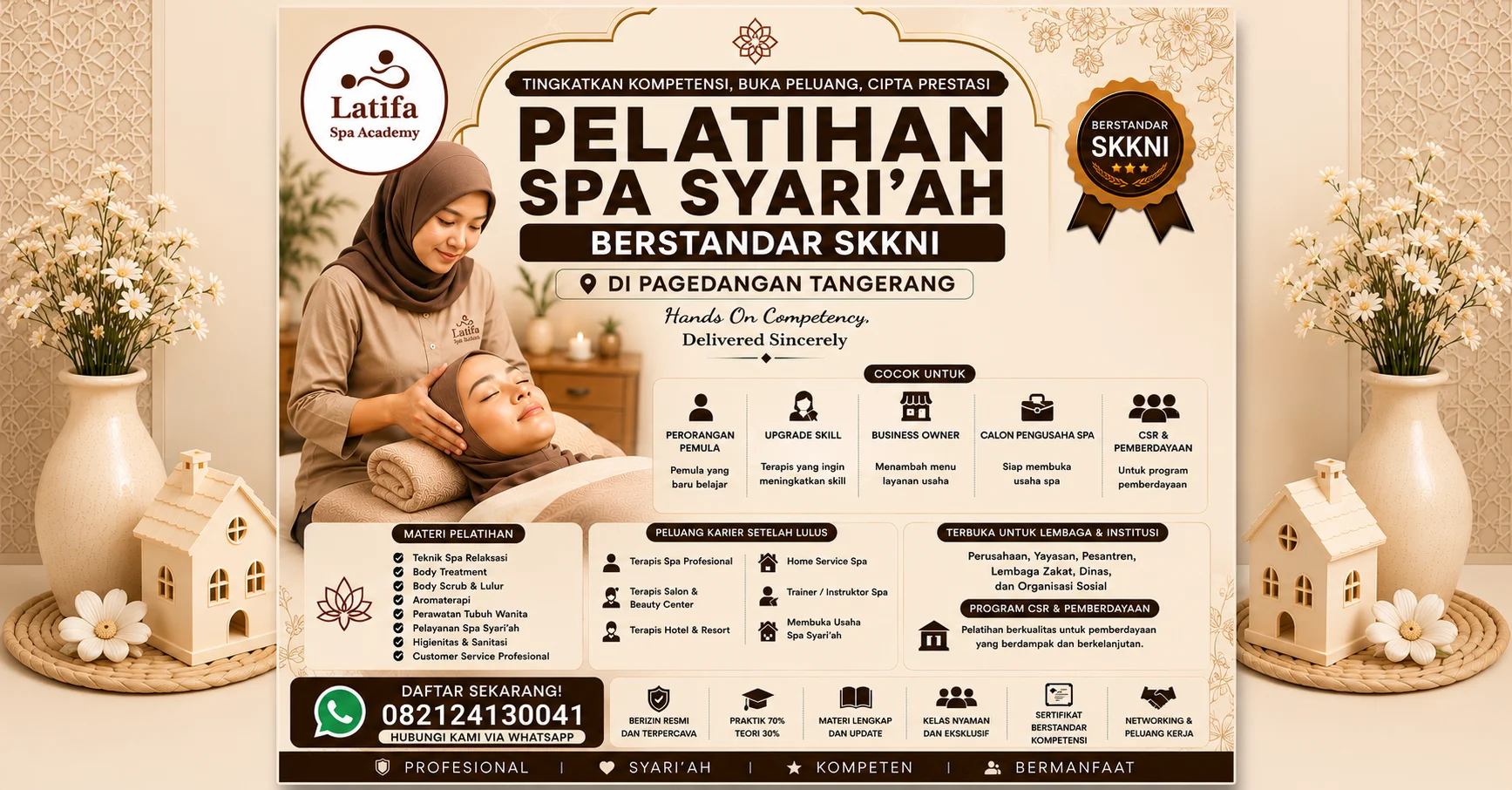 Pelatihan Spa Syari'ah Berstandar SKKNI di Pagedangan Tangerang 082124130041